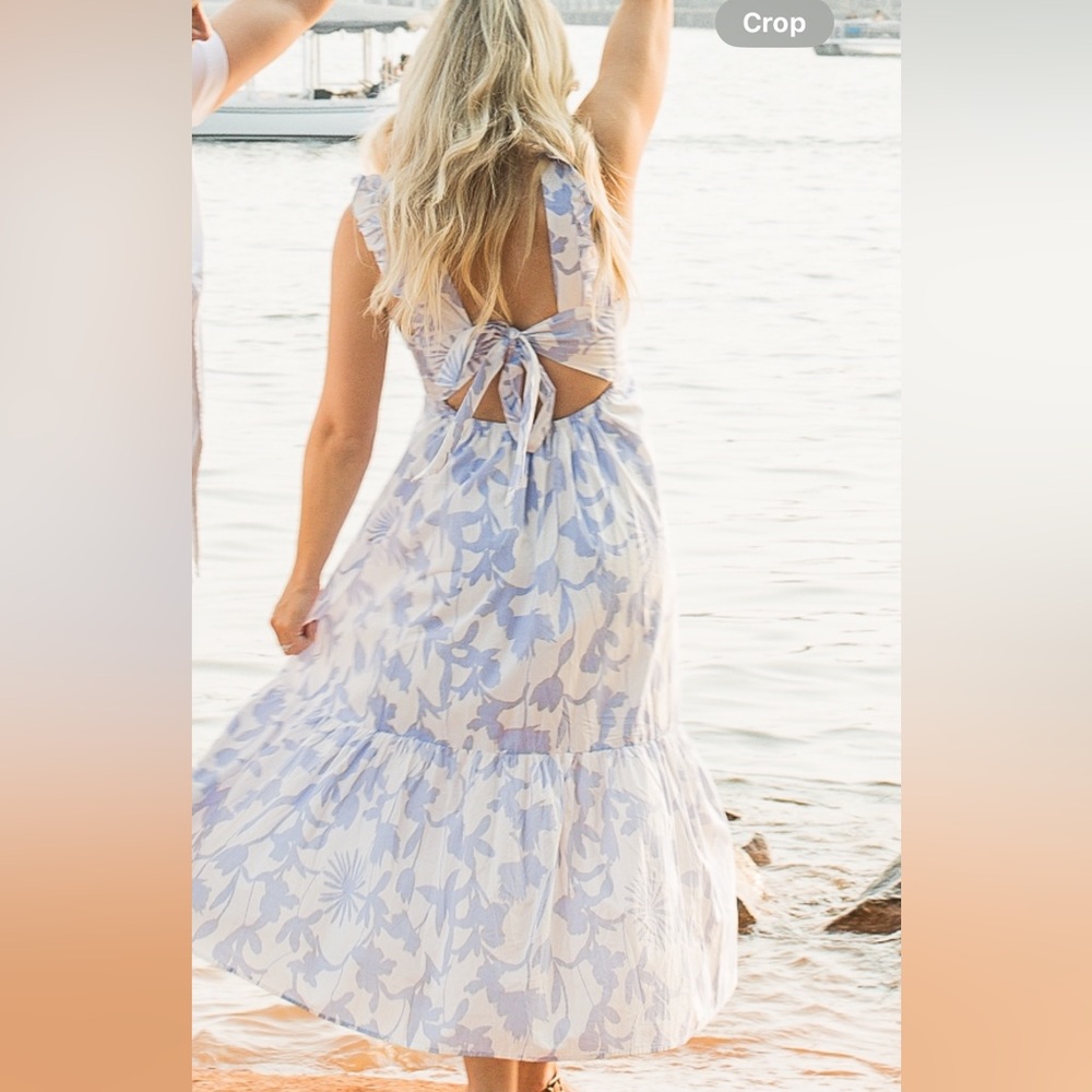 Blue and White Floral Maxi dress